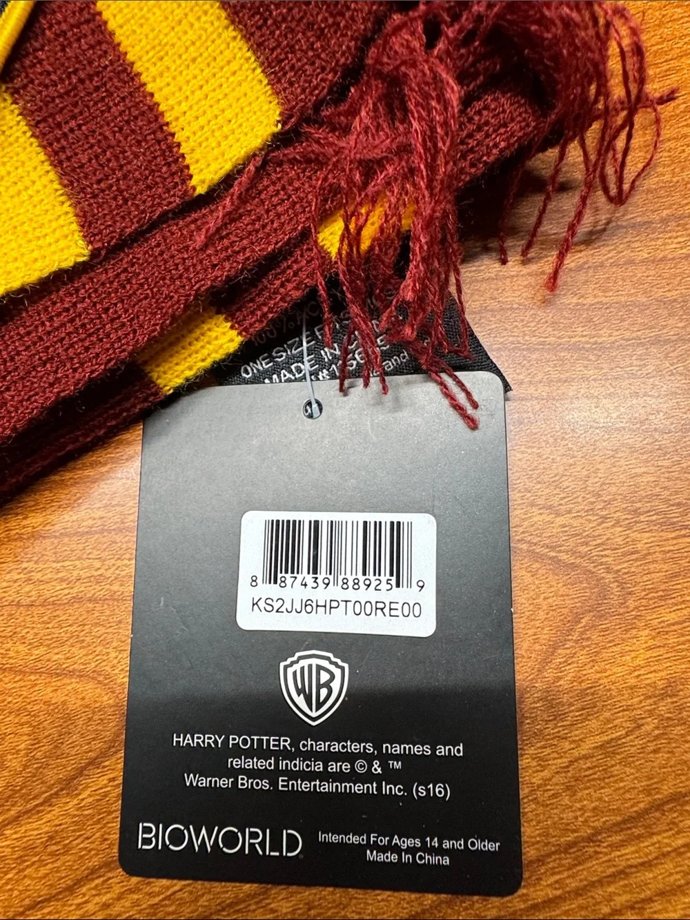 Warner Bros. Gryffindor Maroon and Yellow Scarf